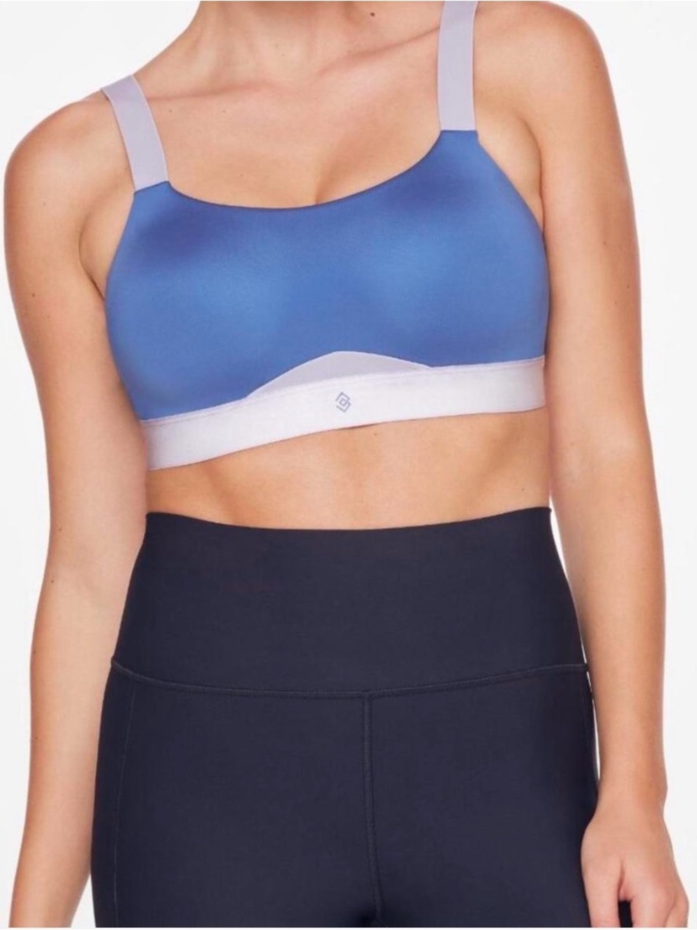 ThirdLove Blue Sports Bra with Light Gray Band and Straps